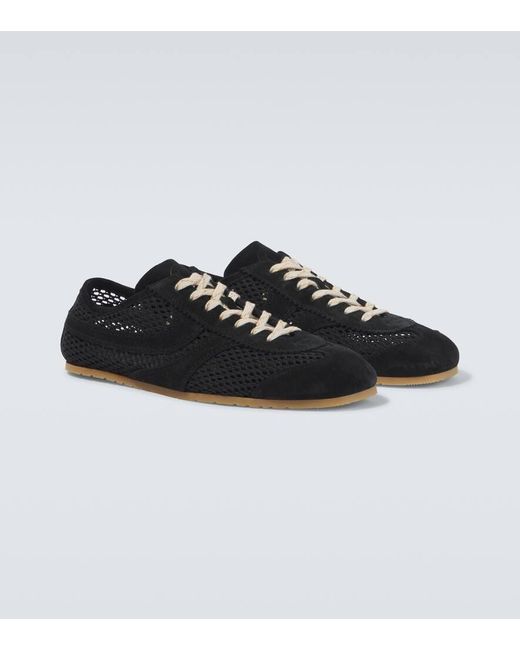 Dries Van Noten Black Suede And Mesh Sneakers for men