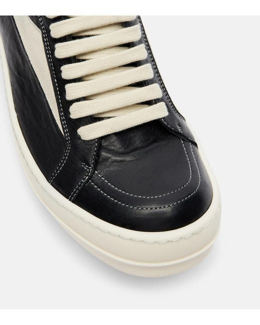 Rick Owens Black Drkshdw Vintage Leather Sneakers