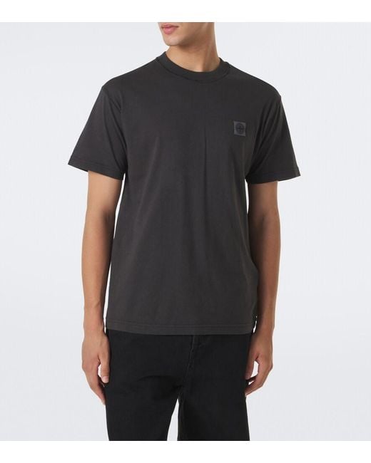 Stone Island Black Compass Badge Cotton Jersey T-Shirt for men
