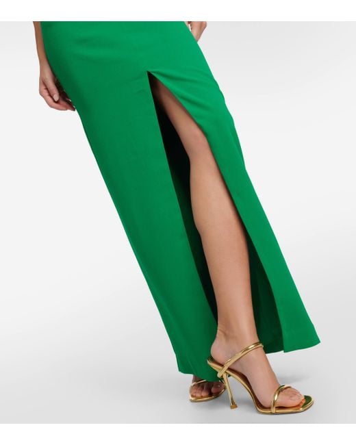 Self-Portrait Green Embellished Cutout Crepe Gown