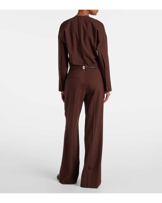 Gucci Red Jumpsuit Horsebit Aus Einem Wollgemisch
