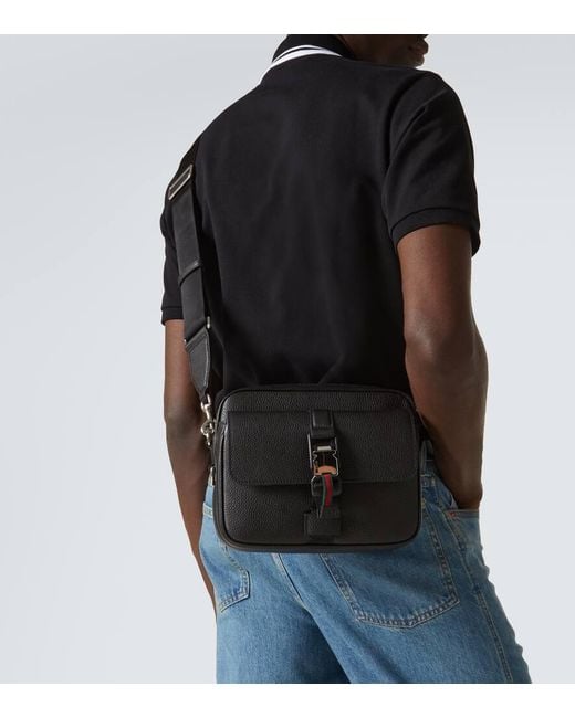 Borsa A Tracolla Con Dettaglio Web Misura Piccola di Gucci in Black da Uomo