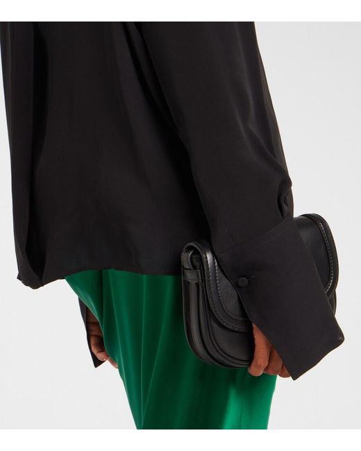 Tom Ford Black Draped Silk Satin Blouse