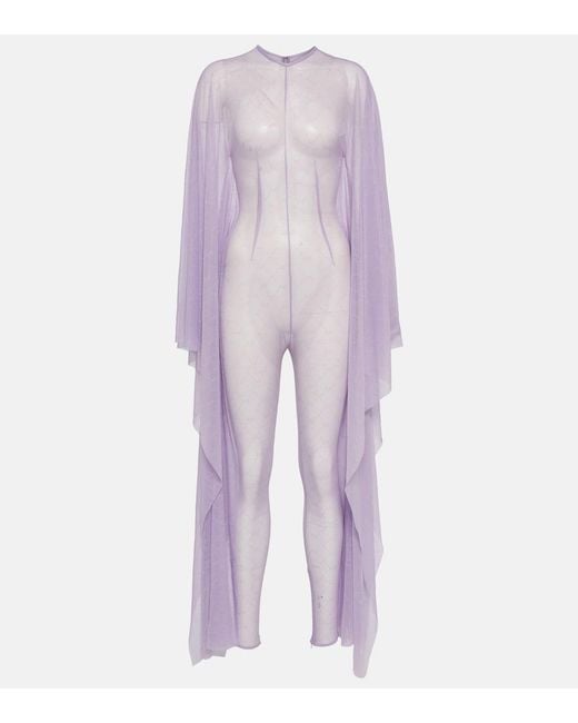 LAQUAN SMITH Purple Chiffon Jumpsuit