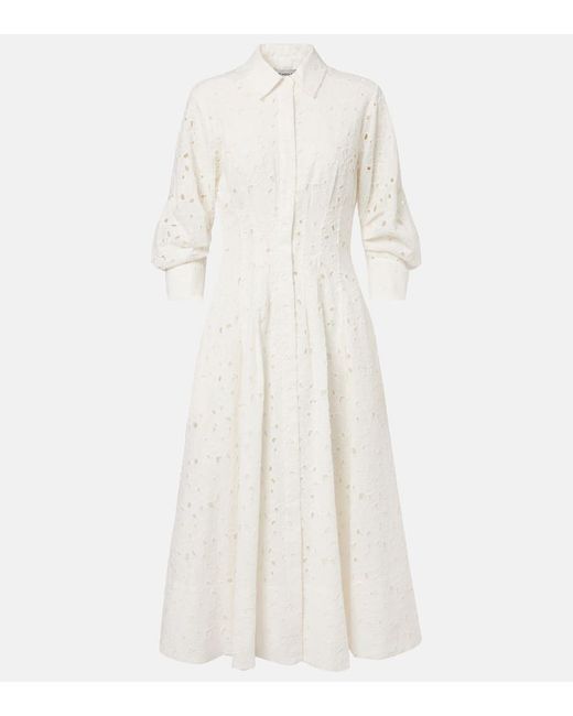 Jonathan Simkhai White Midikleid Jazz Aus Baumwolle