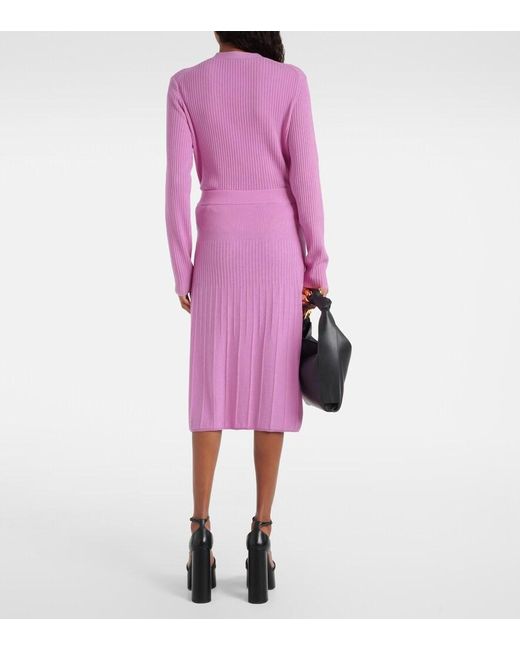 Joseph Purple Wool Midi Skirt
