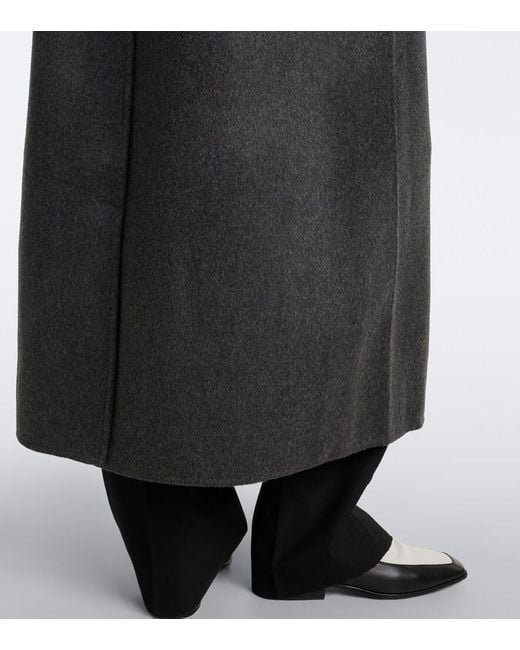 Frankie Shop Black Nikola Belted Wool And Cashmere Coat
