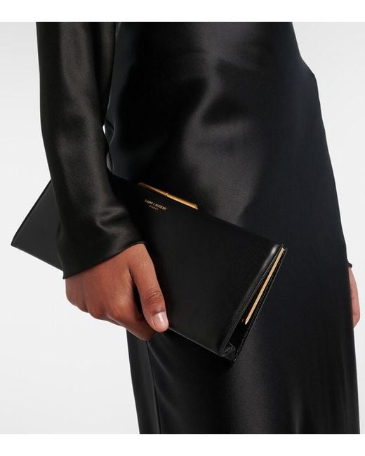 Saint Laurent Black Midnight Small Leather Clutch