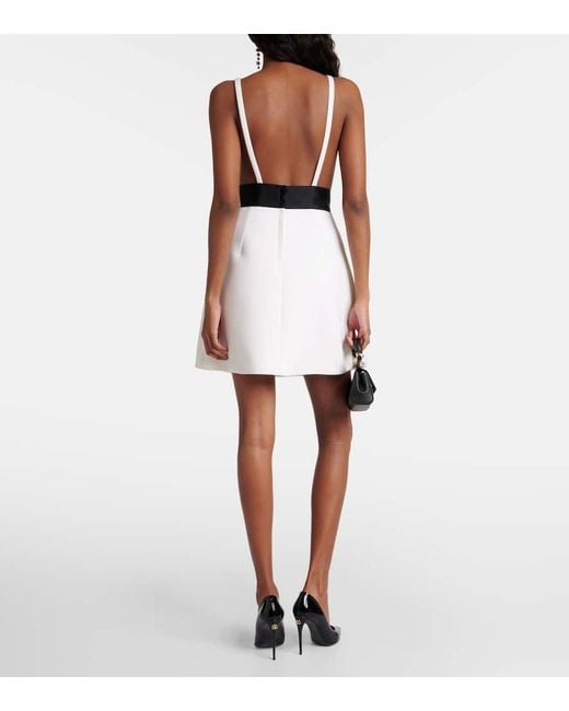 Dolce & Gabbana White Minikleid Aus Einem Wollgemisch