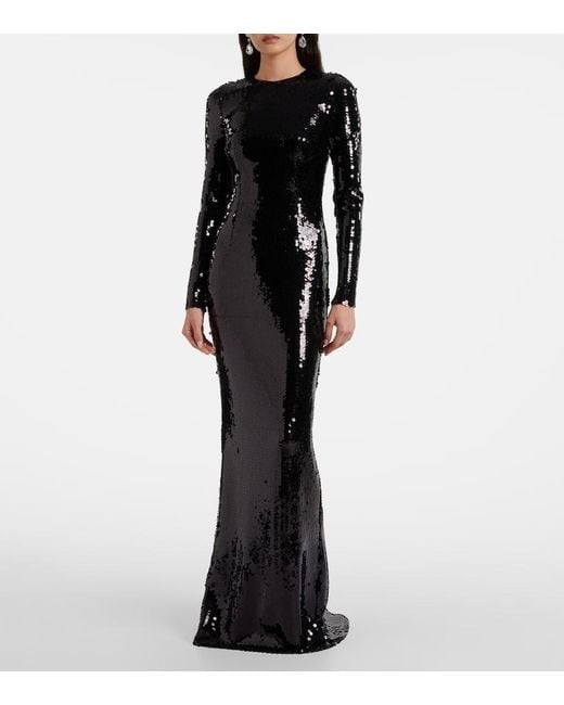 Dolce & Gabbana Black Sequined Gown