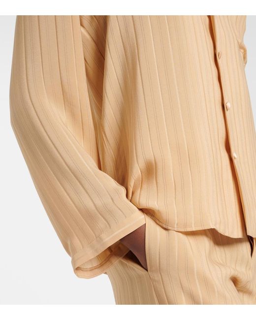 Saint Laurent Natural Striped Silk Shirt
