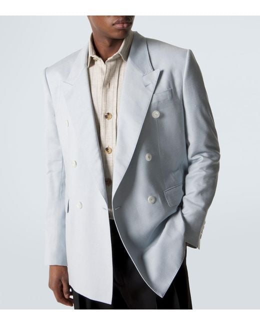 Dolce & Gabbana Blue Double-Breasted Blazer for men