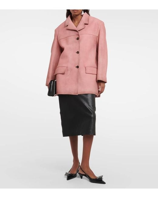 Prada Pink Suede Single-Breasted Jacket