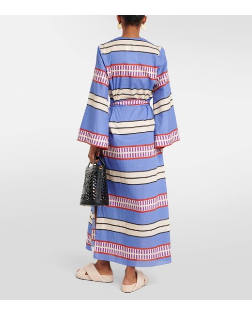 Robe longue imprimee en coton Johanna Ortiz en coloris Blue