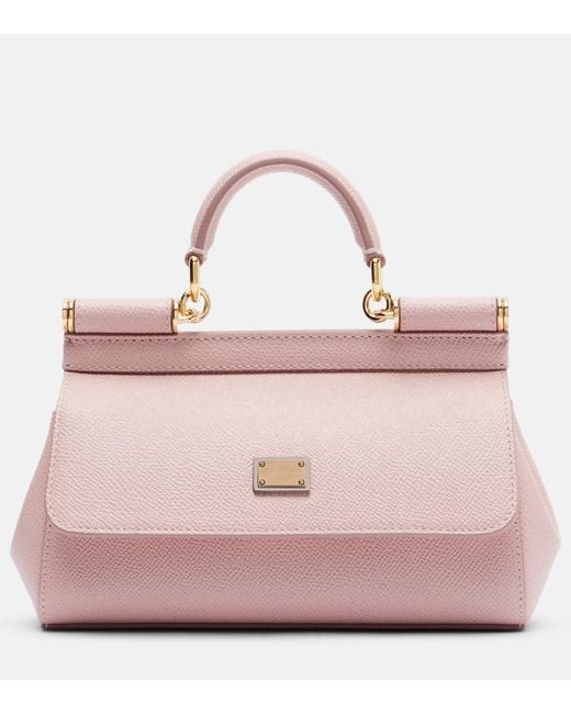 Dolce & Gabbana Pink Sicily Small Leather Top-Handle Bag