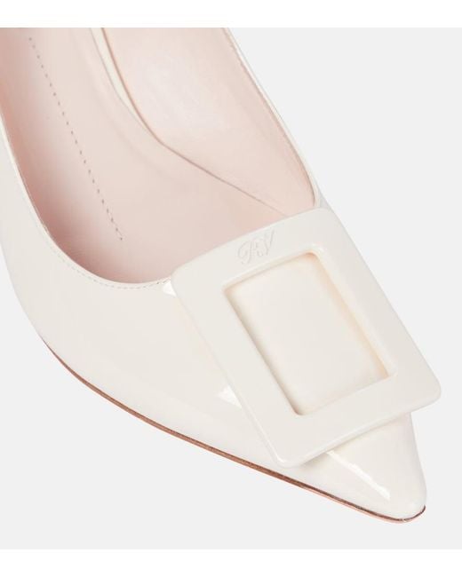 Roger Vivier Pink Virgule Slingback Leather Pumps