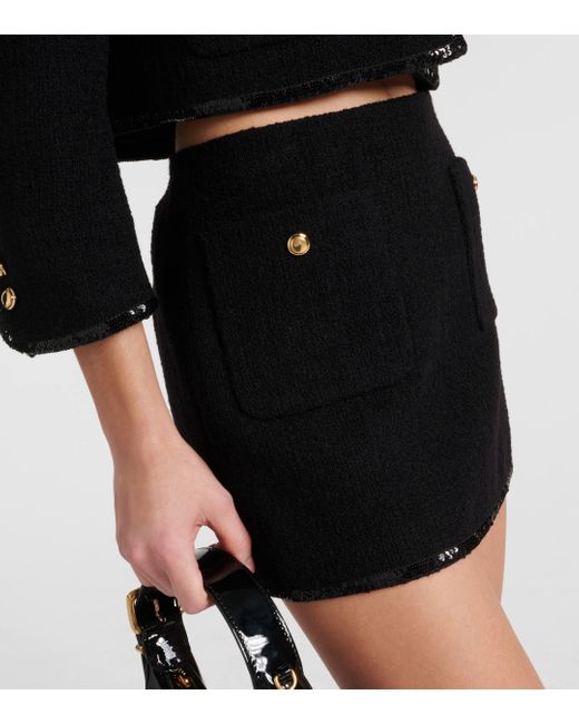 Miu Miu Black Wool-blend Miniskirt
