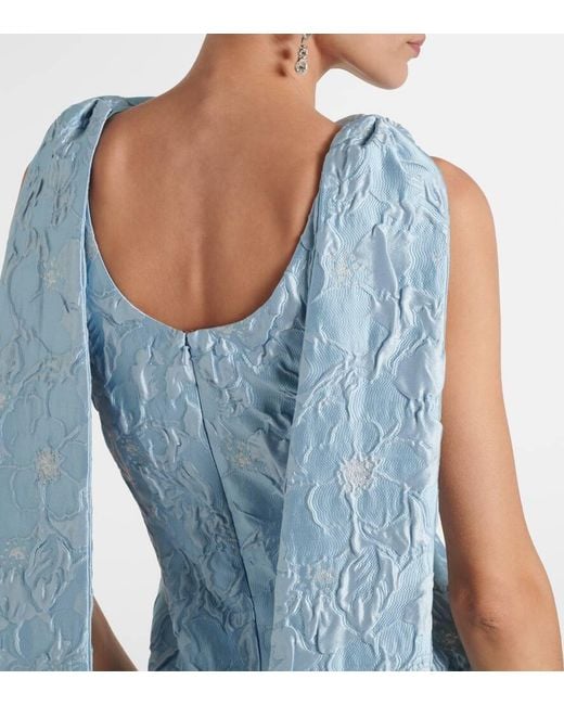 Markarian Blue Lame Brocade Minidress