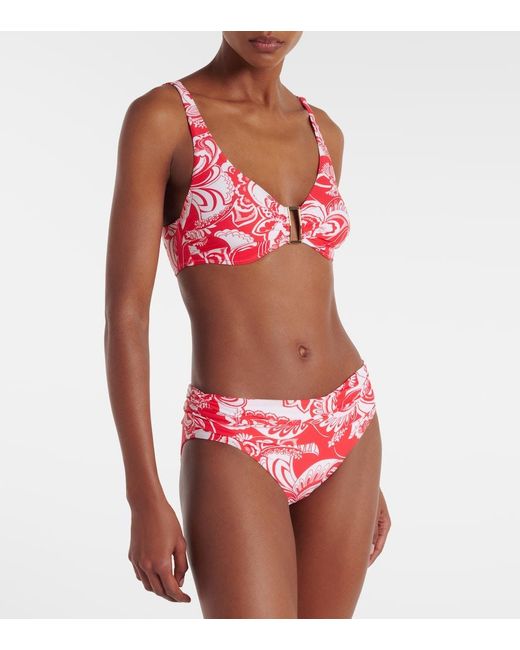 Melissa Odabash Red Bedrucktes Bikini-Hoeschen Bel Air