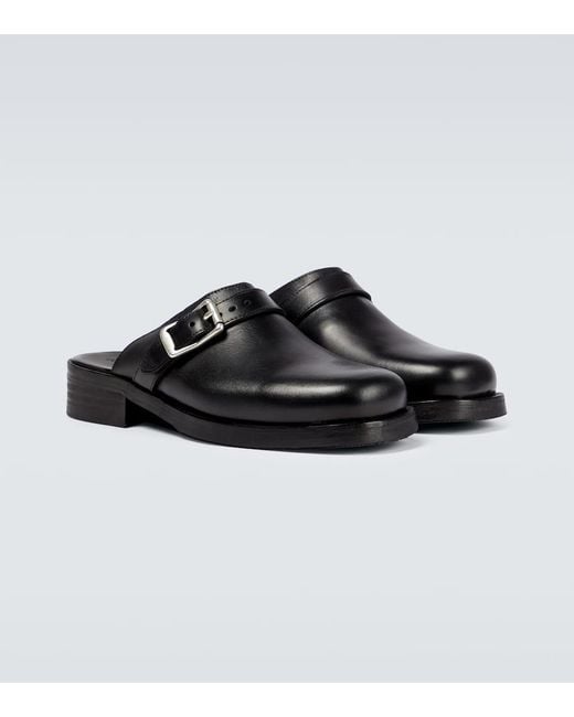 Our Legacy Black Camion Leather Mules for men