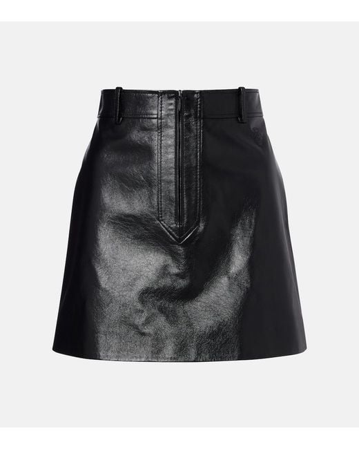 Gucci Black Leather Zip-Up Miniskirt