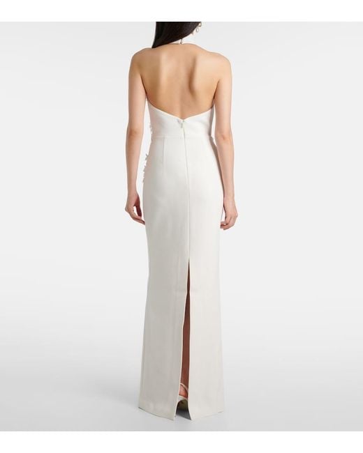 Rebecca Vallance White Bridal Xanthe Floral-Applique Gown
