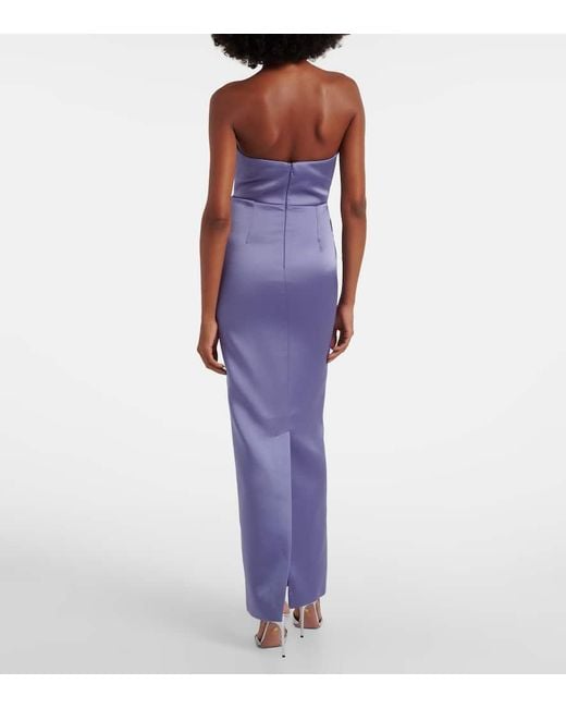 Vestido De Fiesta Sisu De Saten Con Lazo The New Arrivals Ilkyaz Ozel de color Purple