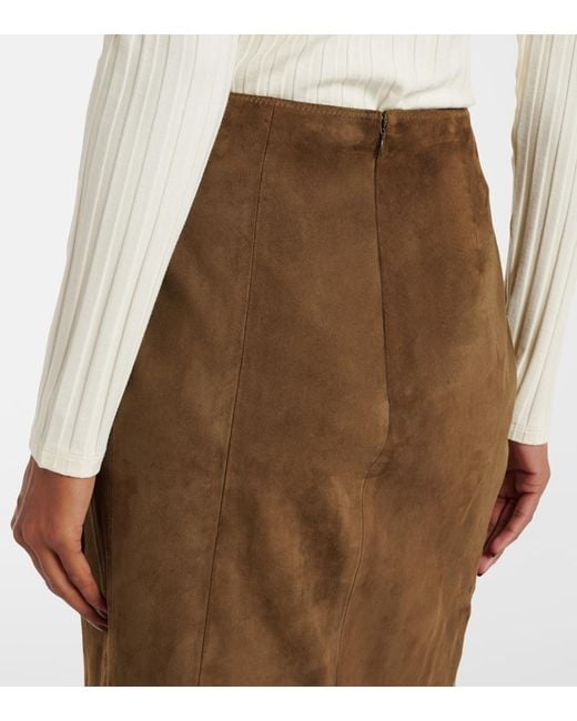 Vince Brown Suede Pencil Skirt
