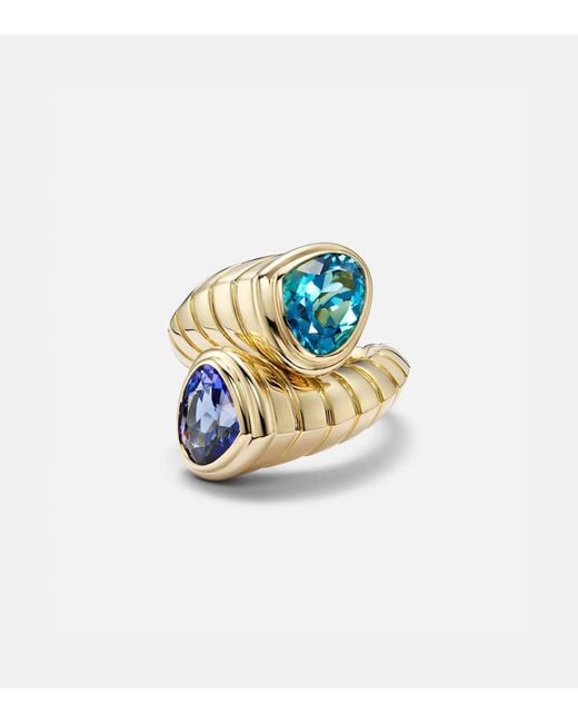 Marina B White Toi Et Moi 18Kt Ring With Topaz And Tanzanite