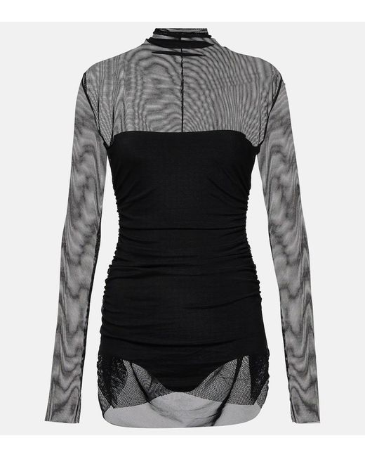 Norma Kamali Black Mesh Minidress