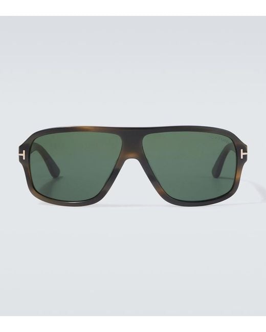 Tom Ford Green William Flat-Top Sunglasses for men