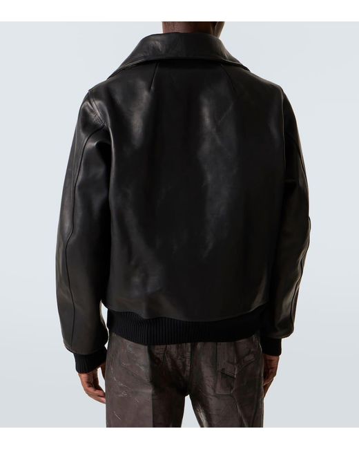 Chaqueta Blixa Dracucollar De Piel Rick Owens de hombre de color Black