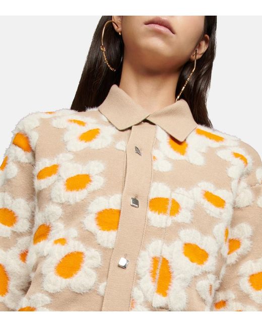 Jacquemus Orange La Chemise Neve Floral Cardigan