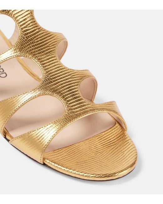 Tom Ford Metallic Paradis Leather Sandals