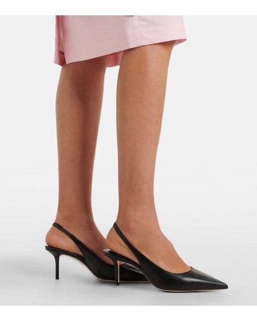Jimmy Choo Black Love Leather Slingback Pumps