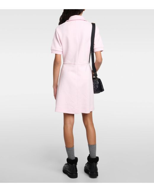 Moncler Pink Cotton-blend Pique Polo Dress
