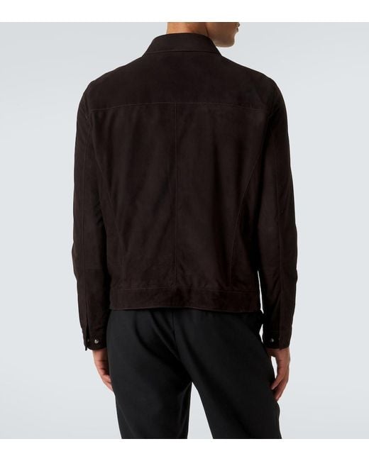 Thom Sweeney Black Suede Jacket for men