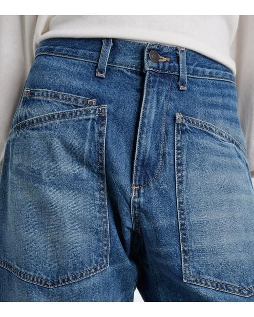 Nili Lotan Blue Shon Barrel-Leg Jeans