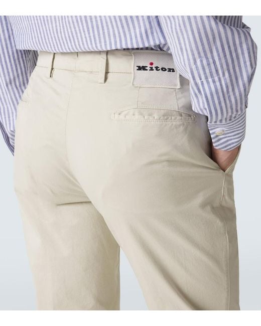 Kiton Chinohose Aus Einem Baumwollgemisch in Natural für Herren