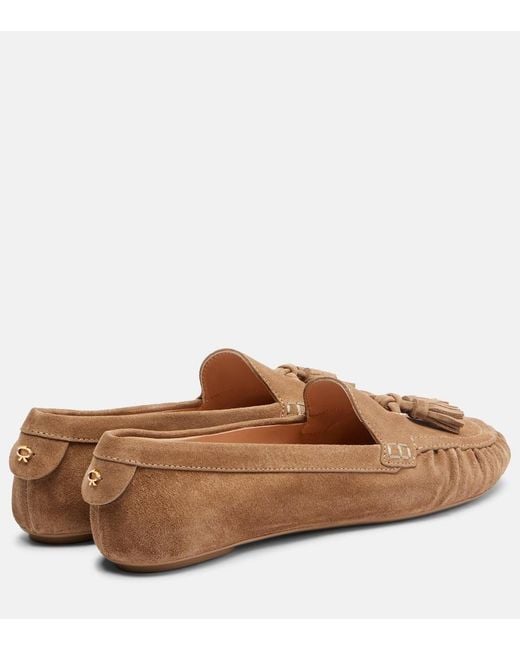 Gianvito Rossi Brown Thea Tasseled Suede Loafers