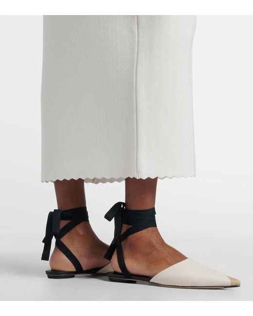 Jacquemus White Tablier Knitted Midi Dress