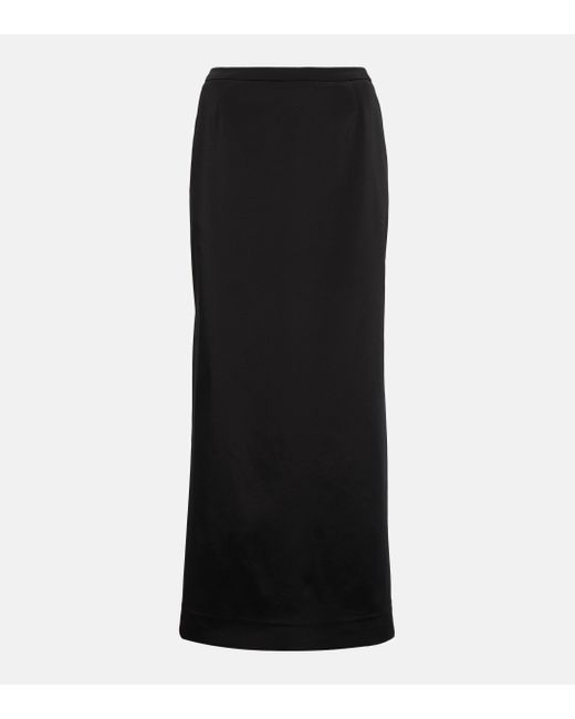 Dolce & Gabbana Black Cady Maxi Skirt