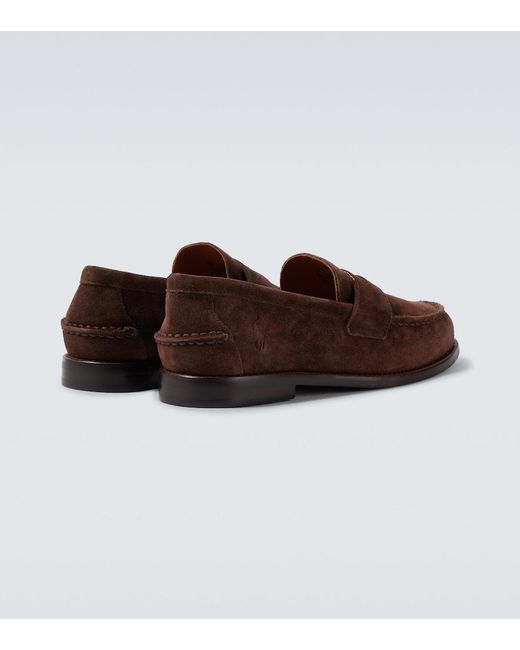 Polo Ralph Lauren Brown Logo Suede Loafers for men