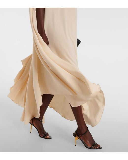 Tom Ford Natural Asymmetric Silk-Blend Cady Kaftan