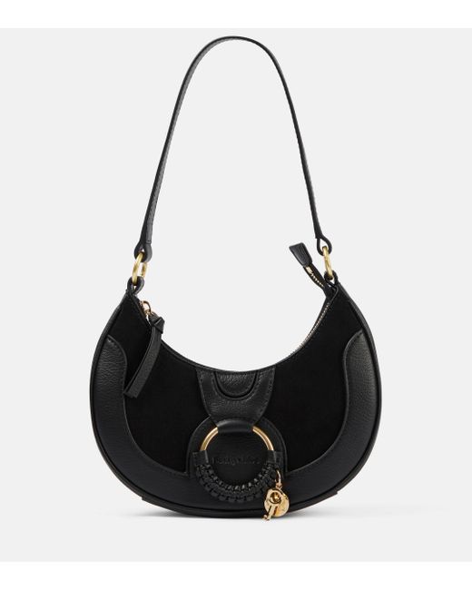 See By Chloé Black Hana Medium Leather And Suede Shoulder Bag
