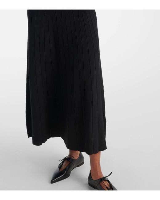 Max Mara Black Maxikleid Tallone Aus Strick
