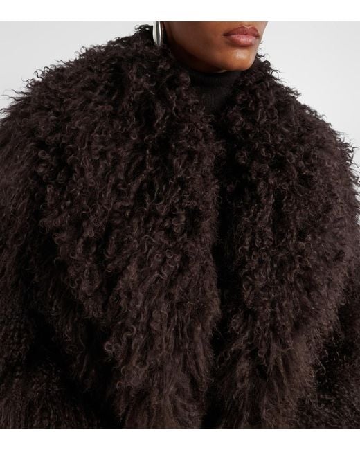 Yves Salomon Black Shearling Jacket
