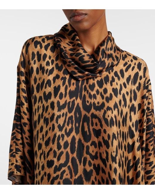 Gucci Brown Leopard-Print Silk Maxi Dress