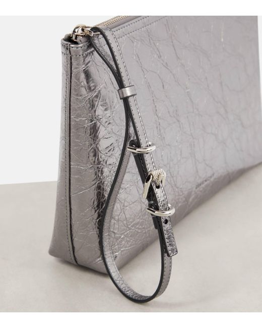 Pochette Voyou en cuir metallise Givenchy en coloris Gray