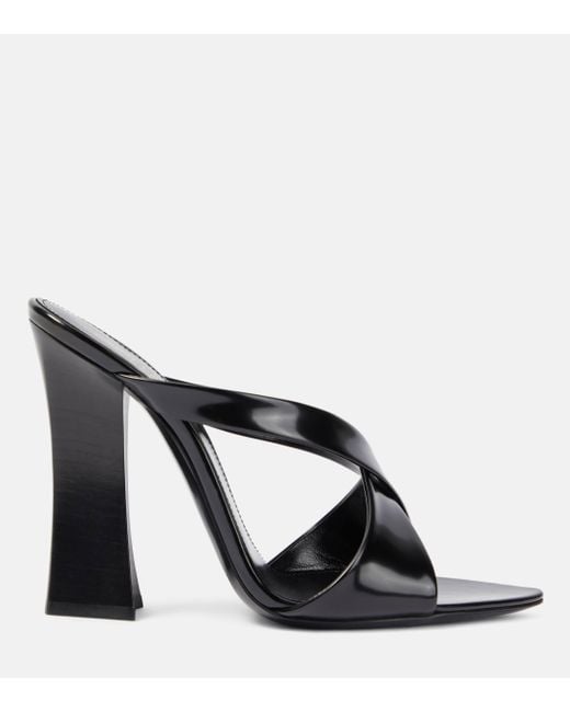 Mules Eva 110 en cuir Saint Laurent en coloris Black